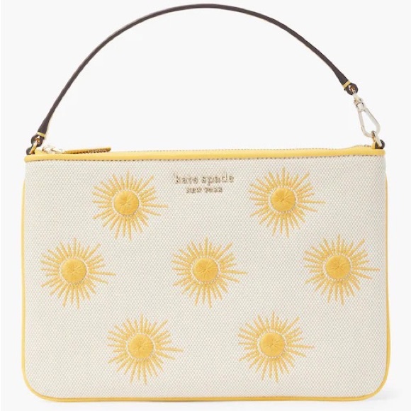 kate spade Handbags - Kate Spade Sunkiss Embroidered Canvas Sun Pouch Wristlet NWT